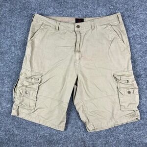 Swiss Cross Cargo Shorts Mens Size 36 Khaki Multi Pocket Utility Outdoor Casual